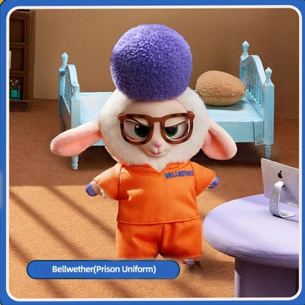 MinisoZootopia Vinyl‎ Plush Pendant - NIB - Bellwether (Prison Uniform)